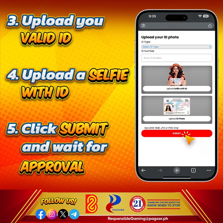 AnybetOfficial's tweet photo. Ready to get verified? 👀
Madali lang sundan — check the simple steps and complete your account verification smoothly ✅
Stay updated and make sure your details are complete for a better experience 😉

21+ only. Play responsibly.
#VerifiedAccount #QuickGuide #EasySteps #StayUpdated #CommunityUpdates #ResponsibleGaming 

Join our community group for more updates and exclusive perks: https://t.co/tGPWd9lLbY
