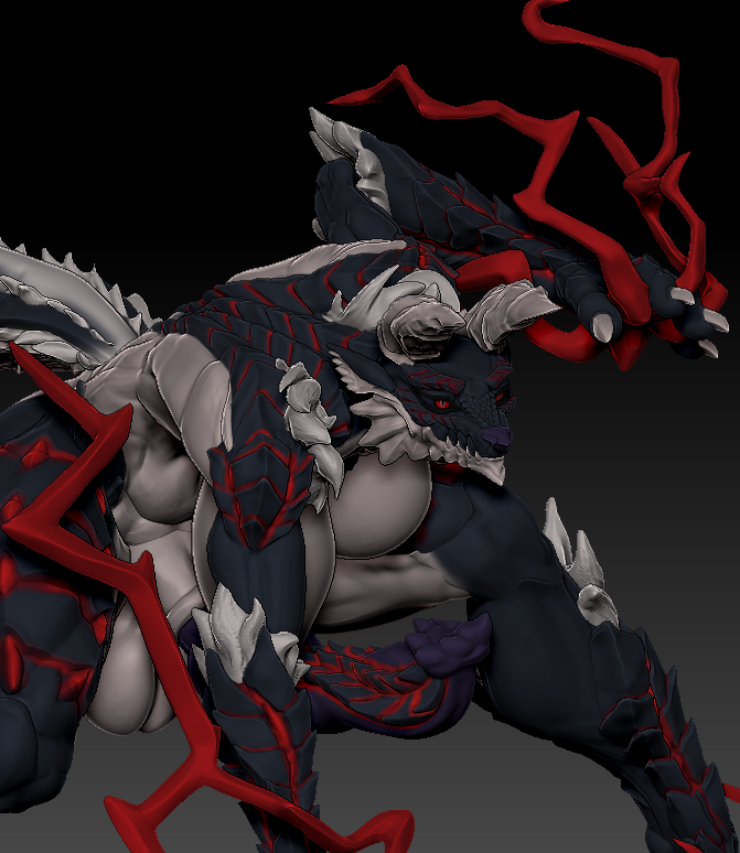 MorganStarLust's tweet photo. Zinogre just dropped in Cults!!!
 Go and grab her for yourself here:
https://t.co/rK3CiVFqC4
#3dprinting #monsterhunter #furry_commission #furry https://t.co/ITNQVbwf4t