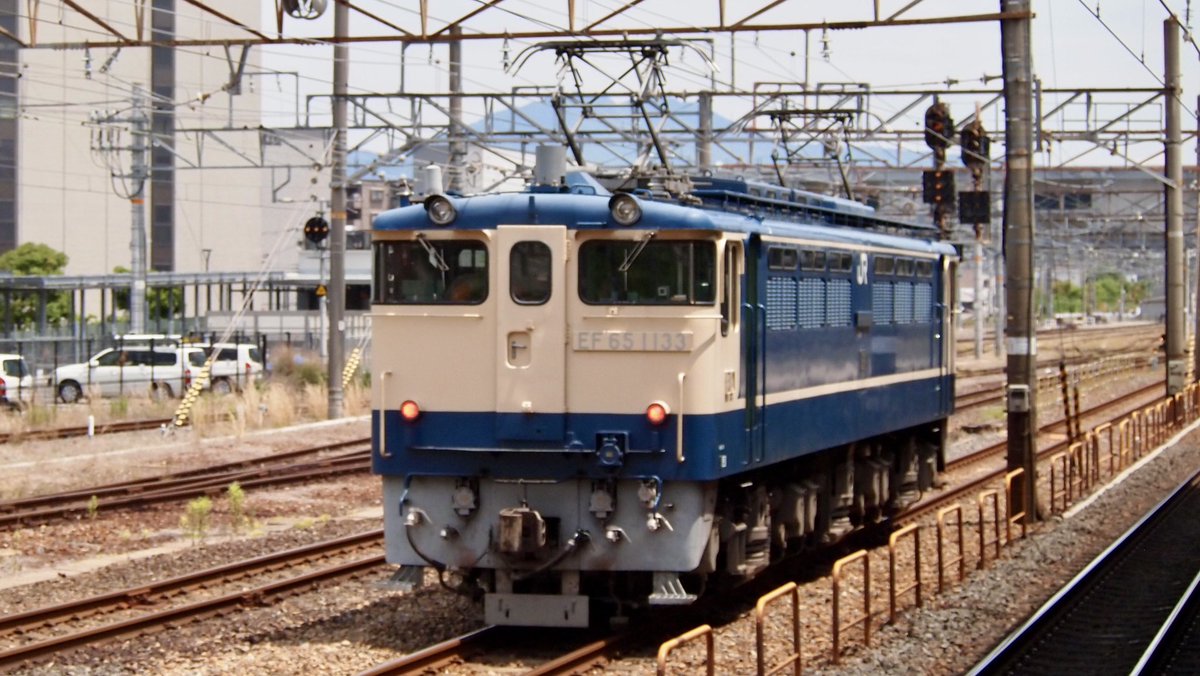 zoomingm7's tweet photo. ご近所でのEF65おっかけ(*´∀｀)＊ 
08/05/14（木）単7992レ 梅小路配給
EF65 1133

新緑が美しいですね

#下関機関区
#PF
#国鉄色
#ブルトレ世代
#ゆる鐡 https://t.co/BpqOYw6Ig2