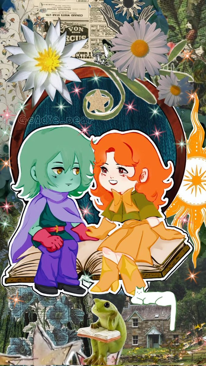 RMilena31740449's tweet photo. FanArt para Heidi'doodles, porque me encanta mucho su comic de Heidiwen, sobre todo los personajes de Sapo brujo y Heidi, son tan lindos ❤️ 

Pd: no tengo buena imaginación para hacer fondos así que hice un collage en pinterest como fondo jeje xD @kasaishinju
 #fanart #ocstyle https://t.co/pRTAyW3pkn