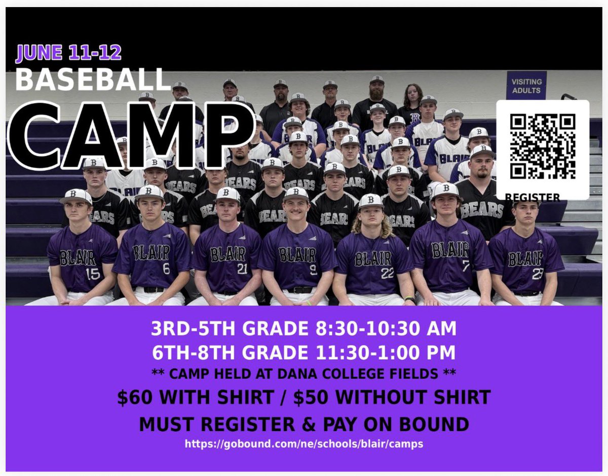 BHS_BaseballNE's tweet photo. Come join the High School Baseball coaches and players for a great camp in June! https://t.co/lS1h6j1L4b