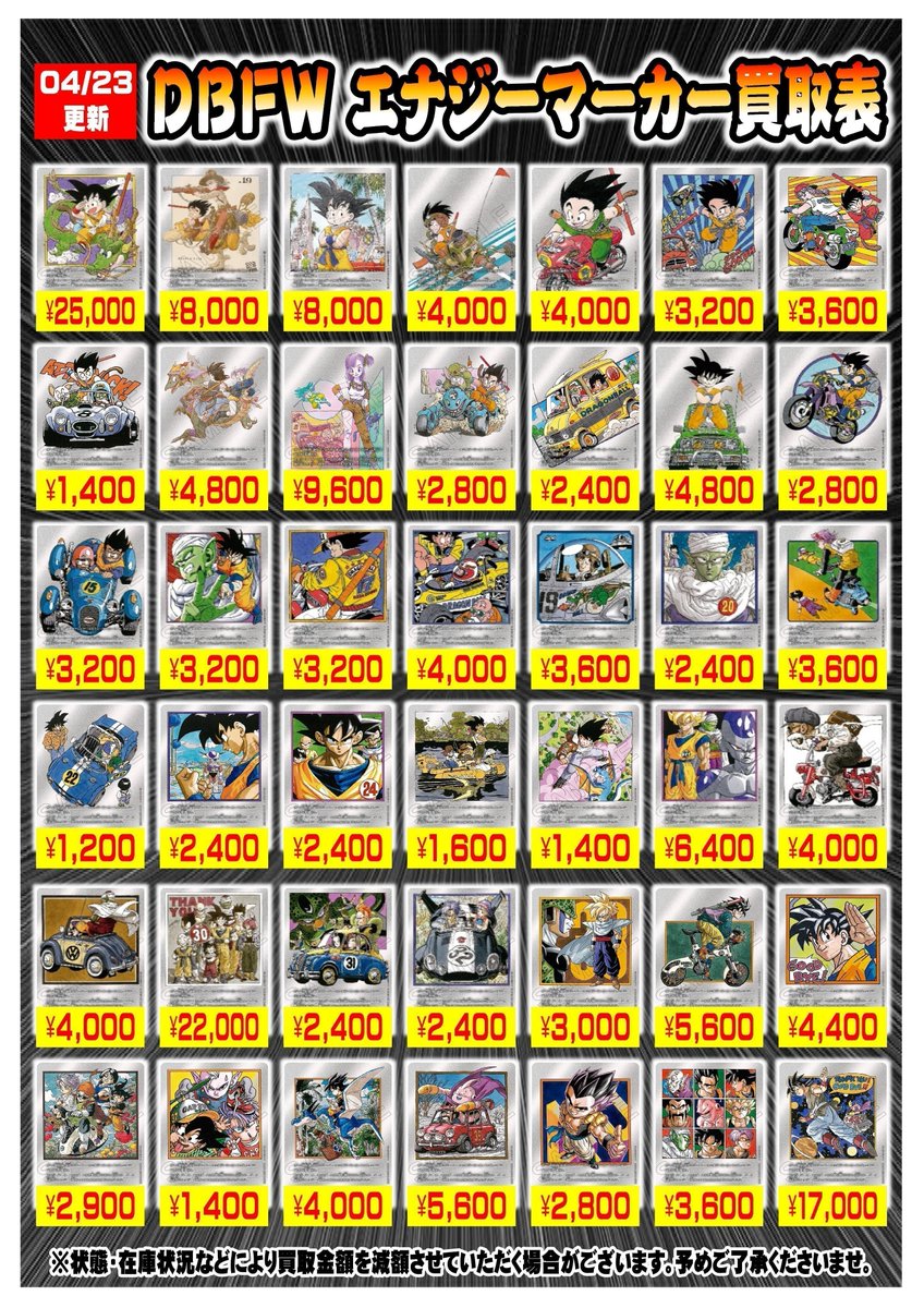 ドラゴンボールヒーローズLCまとめ売り ☆買取情報☆ ドラゴンボールヒーローズ・フュージョンワールドの買取