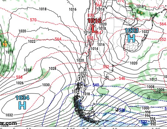 ofimet's tweet photo. 🇦🇷 🥶🤔
Bueno bueno, anticiclón de bloqueo se insinúa ya en el Pacífico Sur (mapas del viernes al lunes c/24h), clásica posición de "ola de frío" en invierno, pero recién estamos en mayo, así que podría ser algo del tipo "frío de invierno" pero sin ola polar. Duraría 7-10 días. https://t.co/nbBrjOVf7r