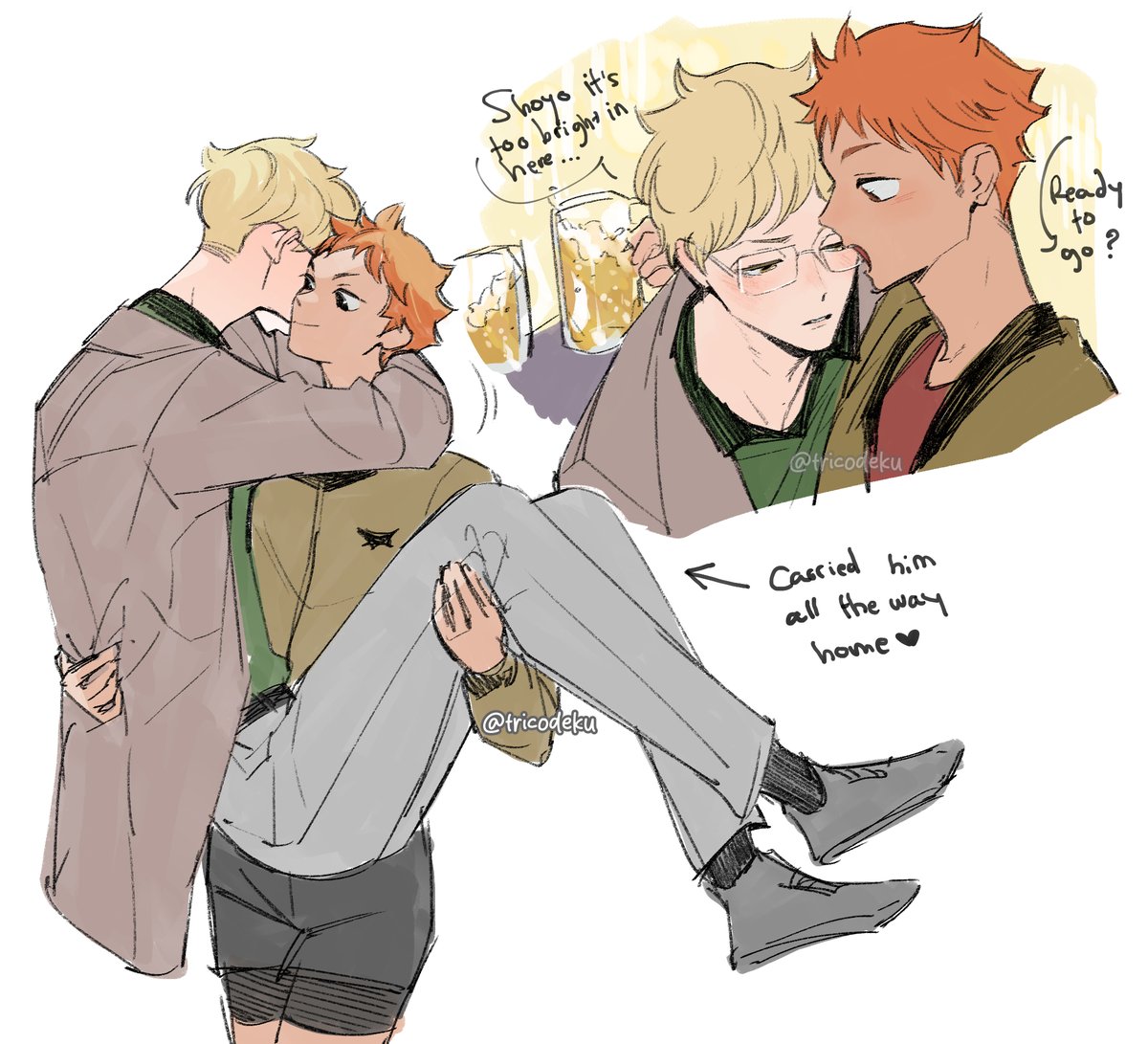 tricodeku's tweet photo. so if by the time the bar closes... #tsukihina https://t.co/M5fLdvsypl
