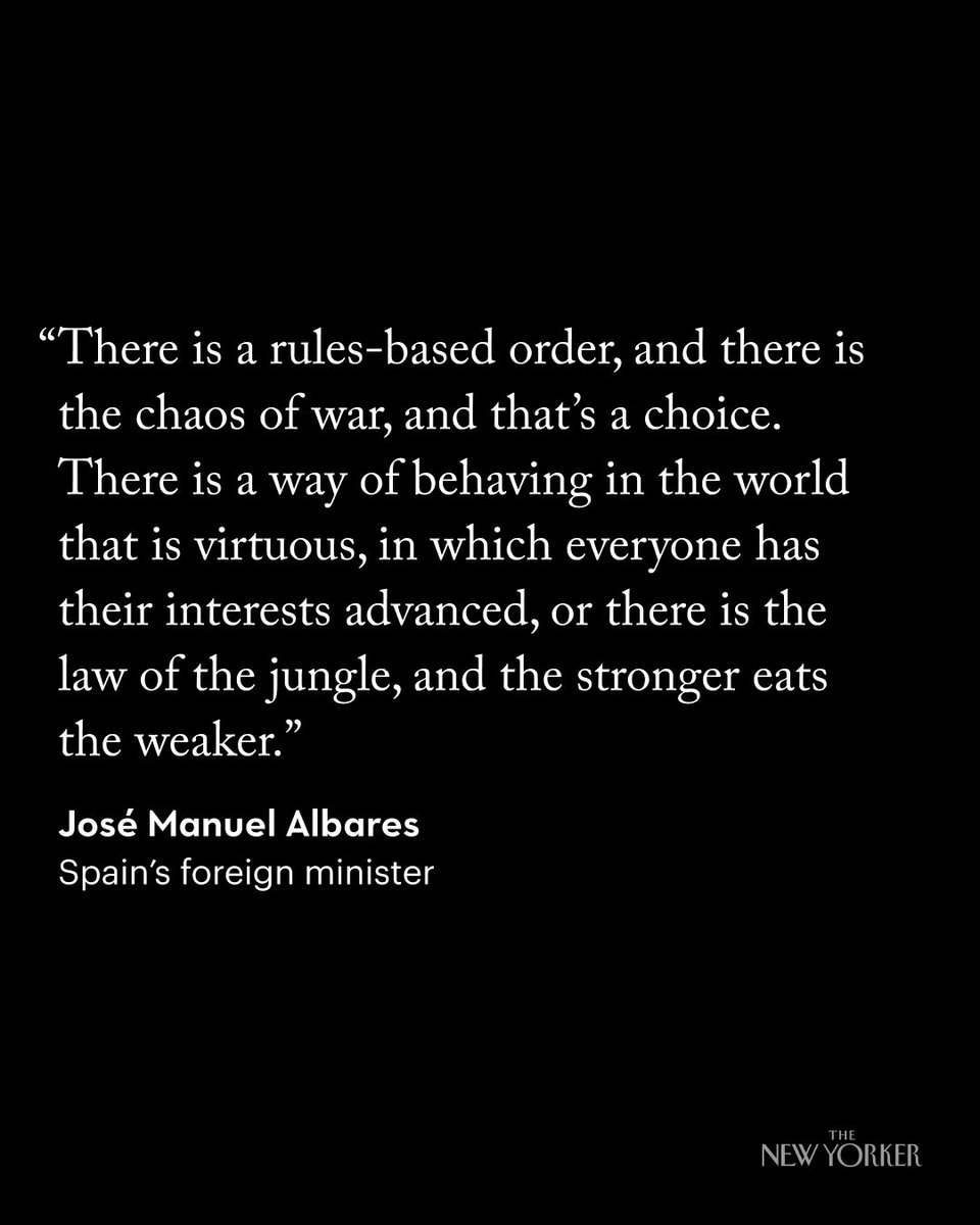 NewYorker's tweet photo. “Sometimes I see people saying, ‘Well, there is an old order and there is a new order,’ ” José Manuel Albares, Spain’s foreign minister, tells Ishaan Tharoor. But he doesn’t agree.
https://t.co/o3GvnSx43S https://t.co/0u48JHcQDC