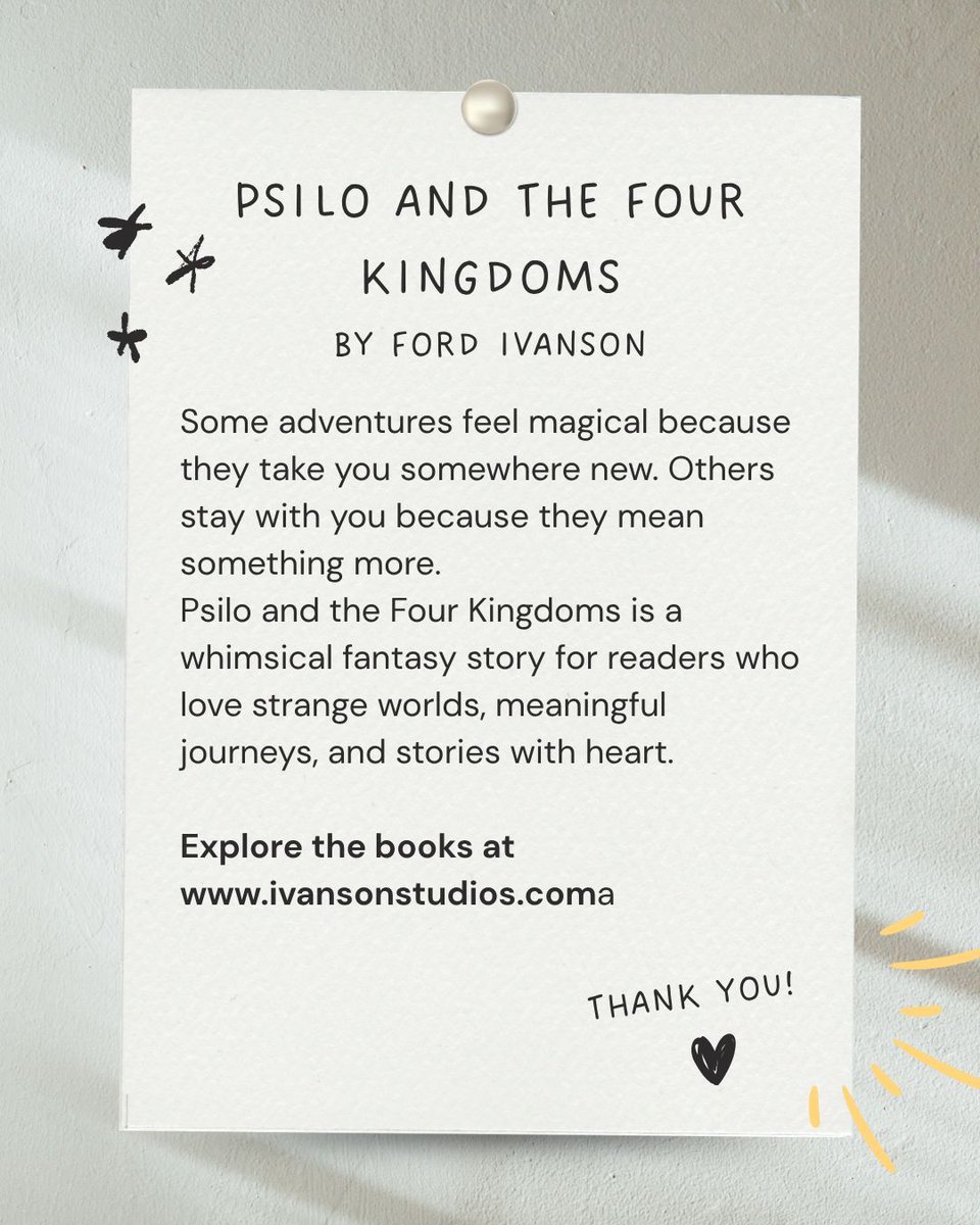 IvansonStudios's tweet photo. Psilo and the Four Kingdoms is a whimsical fantasy story for readers who love strange worlds, meaningful journeys, and stories with heart.

Explore the books at https://t.co/fqXW15Zlpv https://t.co/h93AvRfPx6