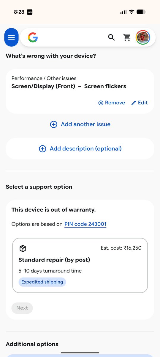 newjBOX's tweet photo. Hey @GoogleIndia i pre-booked your phone and bought @pixel 9pro xl now i am facing a screen flickering issue on dark mode after updating my phone.
I know @Google already announced free screen replacement for this.
But while I am trying it is showing cost.
Please fix this. https://t.co/2PhBy4Vt9F