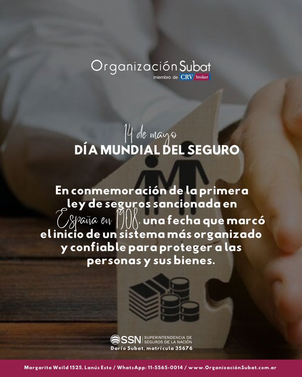 orgsubat's tweet photo. Hoy celebramos el Día Mundial del Seguro, una fecha que pone en valor la importancia de estar protegidos.

#SomosOrganizacionSubat

📍 Margarita Weild 1525 | Lanús Este
📲 Conectá con nosotros vía #WhatsApp al 11-5565-0014
🌐 https://t.co/AoeFsEIib6

#seguros https://t.co/adJaMegSGv