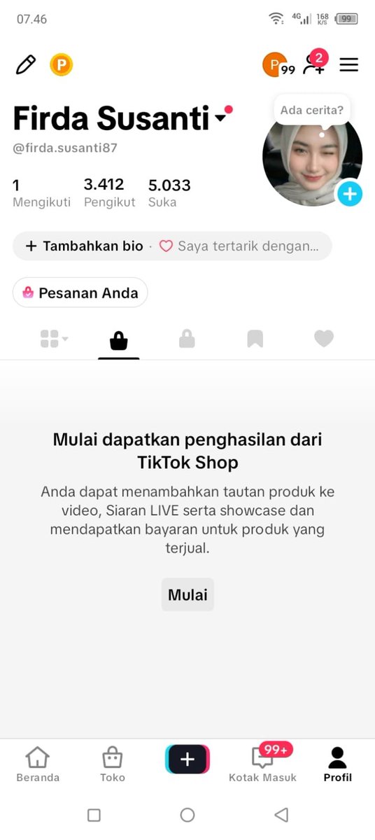 akun tiktok nadia tweet media