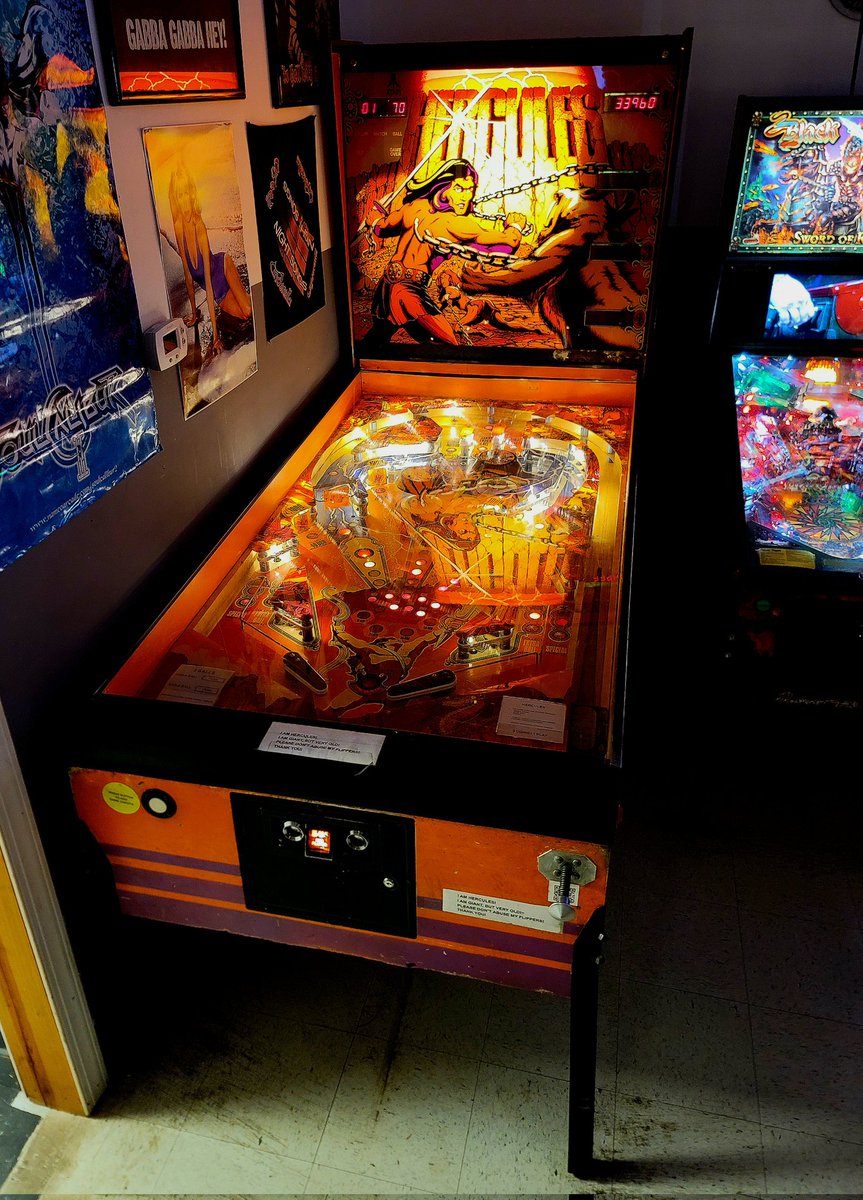 nedrolsma's tweet photo. Pinball's *BIGGEST* Fan Plays Pinball's Largest Game! Seven-Foot Tall Silver-Baller @imsevenfeet aka "Big Ned" aka "Marcus Eriksen" from @OfficialHIMYM plays a super-rare, vintage '79 @atari Hercules pinball game (aka The World's Largest Pinball Machine) @pinballpa in Pittsburgh! https://t.co/lpn9pENViX