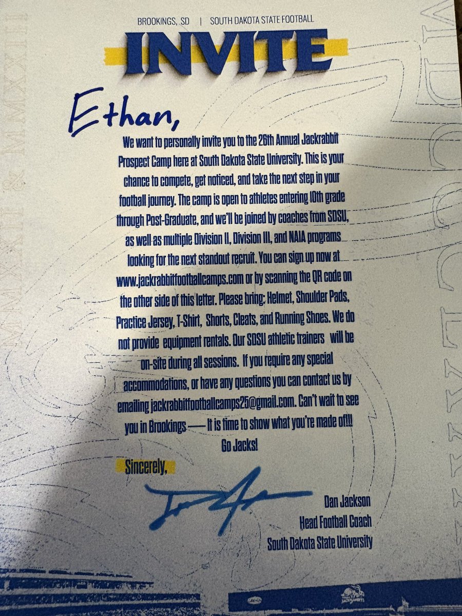 IsamanEthan0's tweet photo. Thank you @CoachDtjackson and @GoJacksFB for the invite! https://t.co/qmNyJGKynA