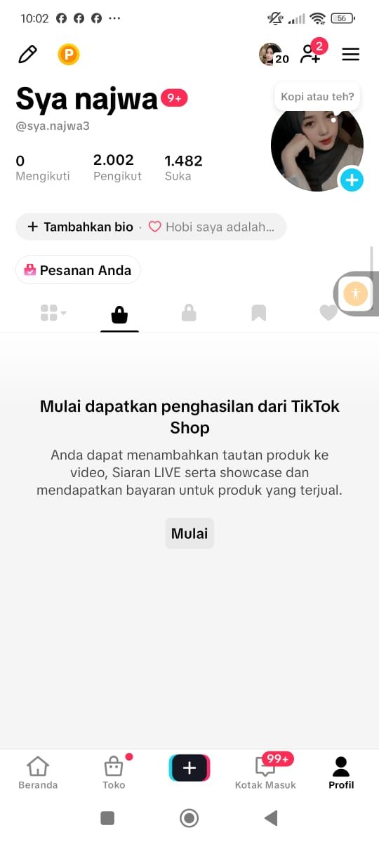 akun tiktok nadia tweet media