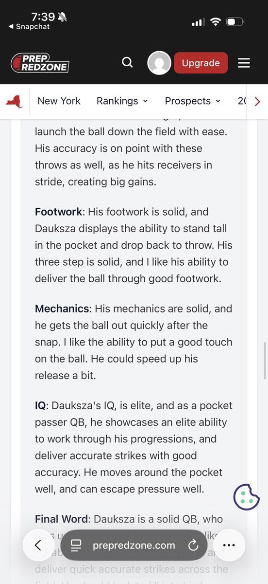 GrahamDauksza's tweet photo. Thank you @PrepRedzoneNY for ranking me as a top player in New York class of 2028 and thanks to @PRZcory for the write up! 
@JJ_Razmovski @Syracuseelite7 https://t.co/UQLDZLIlIY