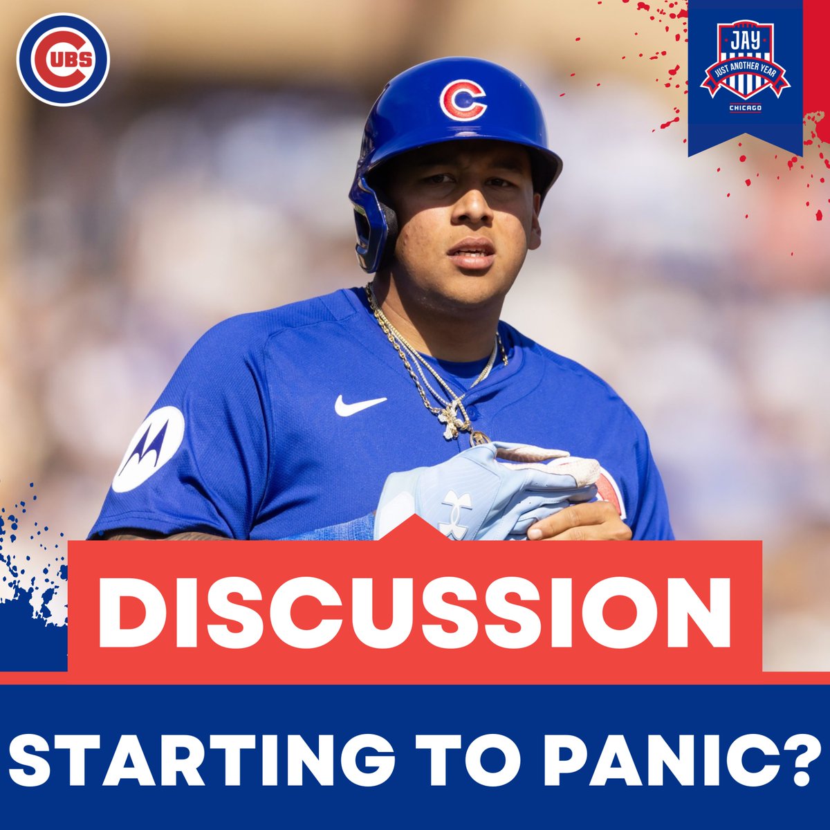 JAYChi_Cubs's tweet photo. 💭 DISSCUSION: 

The #Cubs have lost 4 straight games for the first time this season! 

They aim to avoid being swept against the Braves later today. 

During the #Cubs 4-game losing streak they have went 1-27 with RISP (Runners In Scoring Position). 

Even with the #Cubs winning 10 straight games twice this year, they only have a 2 game lead on the rest of the NL Central. 

WE WANT TO HEAR FROM YOU! 

Are you starting to panic? Or do you think the #Cubs will get back on track soon?