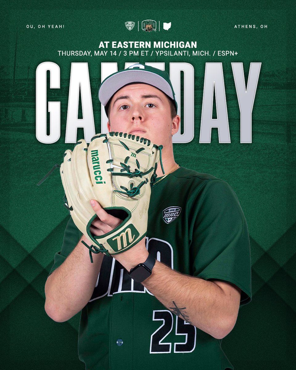 Ohio_Baseball's tweet photo. 𝗚𝗔𝗠𝗘 𝗗𝗔𝗬 ⚾️

🆚 Eastern Michigan | 3 PM ET
📍 Ypsilanti, Mich.
📺 ESPN+
📊: https://t.co/sMF5oridKW

#OUohyeah https://t.co/NTv17mWxDw