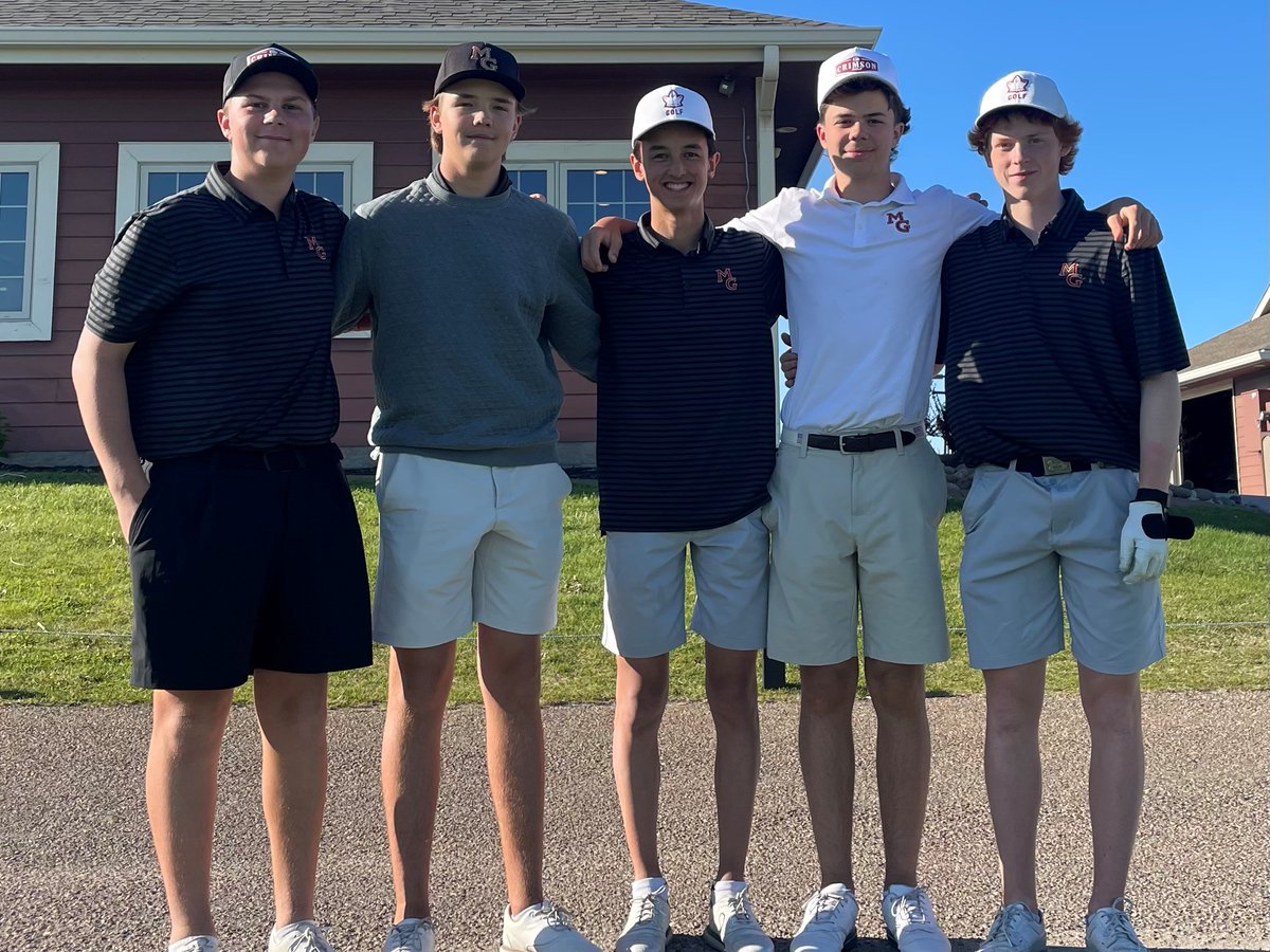 MGBoysGolf's tweet photo. The JV team had their 3rd Conference Match today at Riverwood Golf Course and came away with 3rd place with a total score of 315. Broden Faust took team individual low with a 77! #GoCrimson https://t.co/Fs8RvR6fjC
