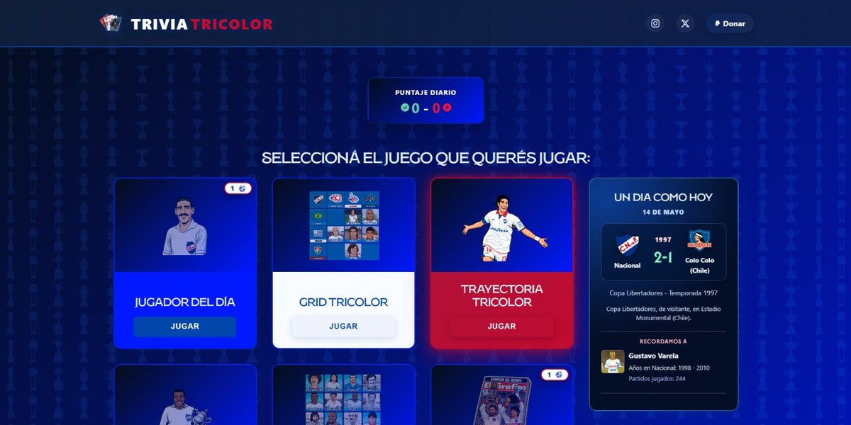 triviatricolor's tweet photo. 🕹️ TRIVIA TRICOLOR

Hoy no es un día cualquiera, además de ser el aniversario del club que tanto amamos, decidimos lanzar oficialmente la Trivia Tricolor.

Un proyecto que llevamos meses preparando con una gran ayuda de @CNdeFhistoria.

Enlace al juego:
https://t.co/at4fJwIy53 https://t.co/7sGylE6pmX