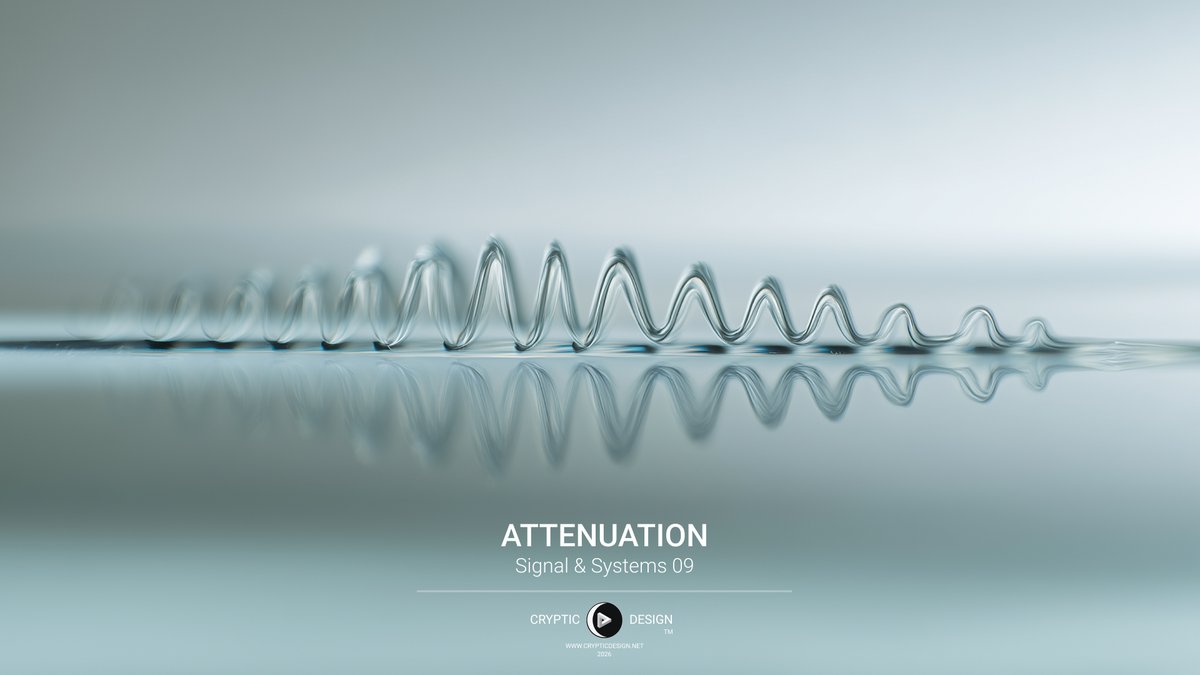 Cryp7icDesign's tweet photo. Signals weaken over distance.

Attenuation occurs when energy gradually disperses across a transmission path, reducing signal strength over range.

The waveform lowers.
The amplitude fades.
The structure survives.
This is attenuation.

Full study:

https://t.co/WvmyAmfLB9

#SignalSystems #CreativeTechnology #Physics