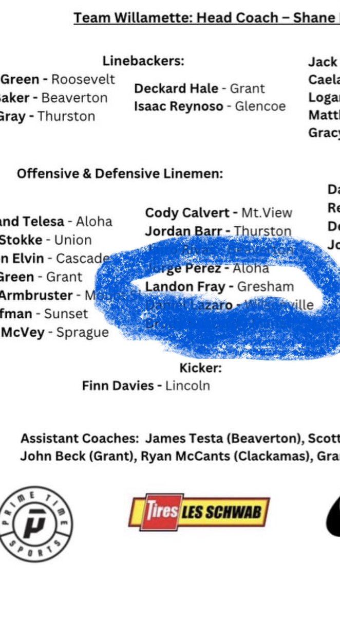 LandonFray's tweet photo. Excited to represent the G this year at the Les Schwab Bowl! Team Willamette let’s go! https://t.co/me11j03431
