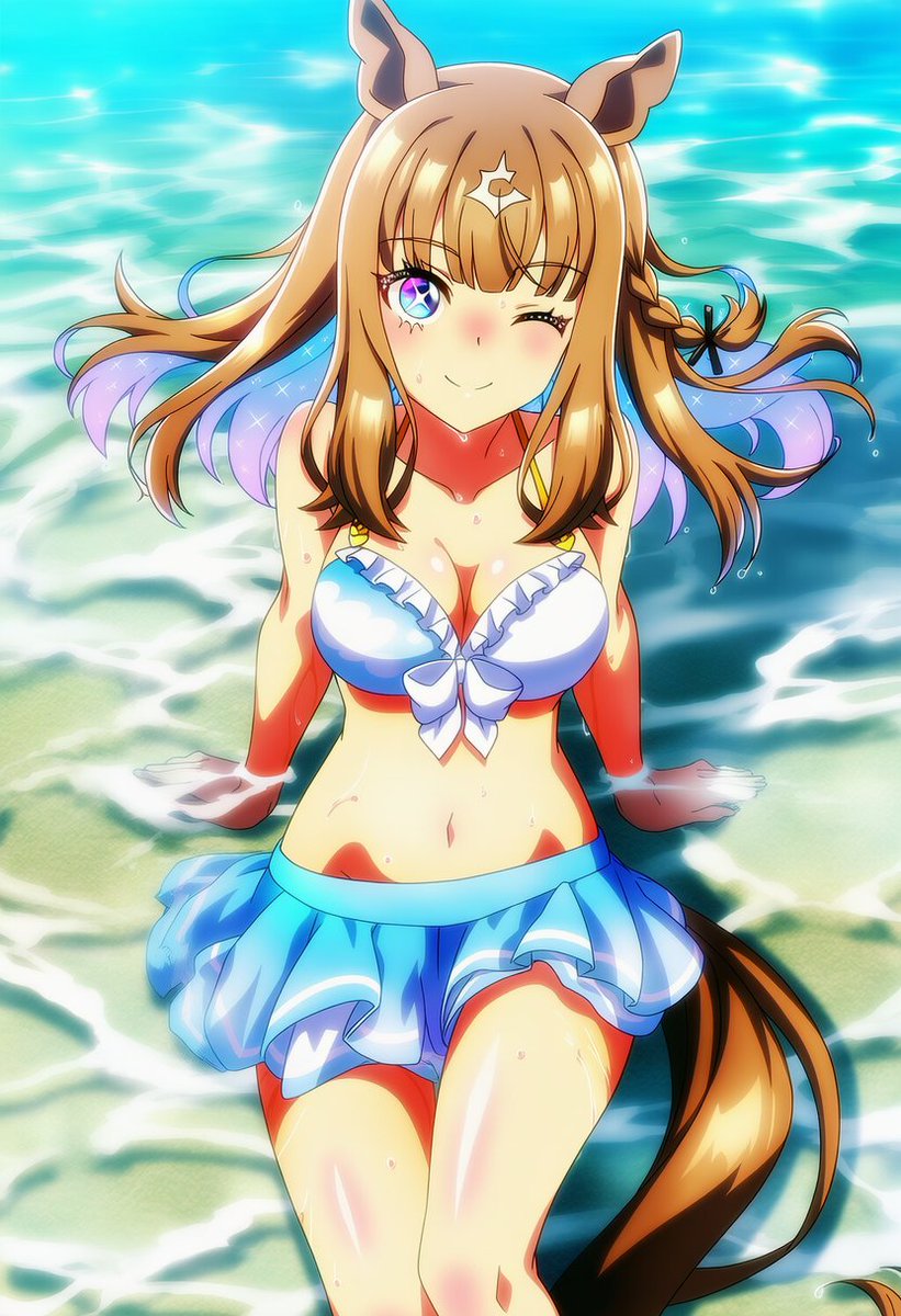AIイラスト #novelAI ウマ娘 水着 アーモンドアイ