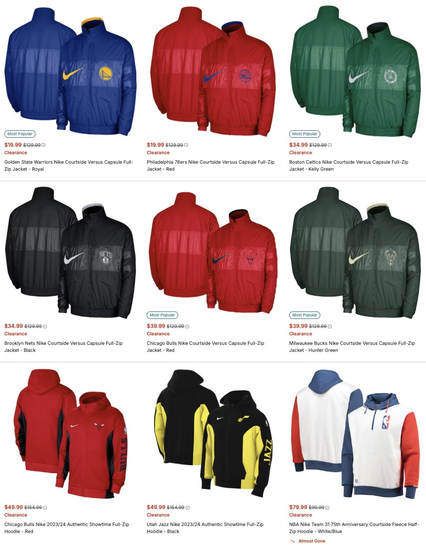 Ad: TOP DEAL: Nike NBA Courtside Full-Zip Jackets on sale as low