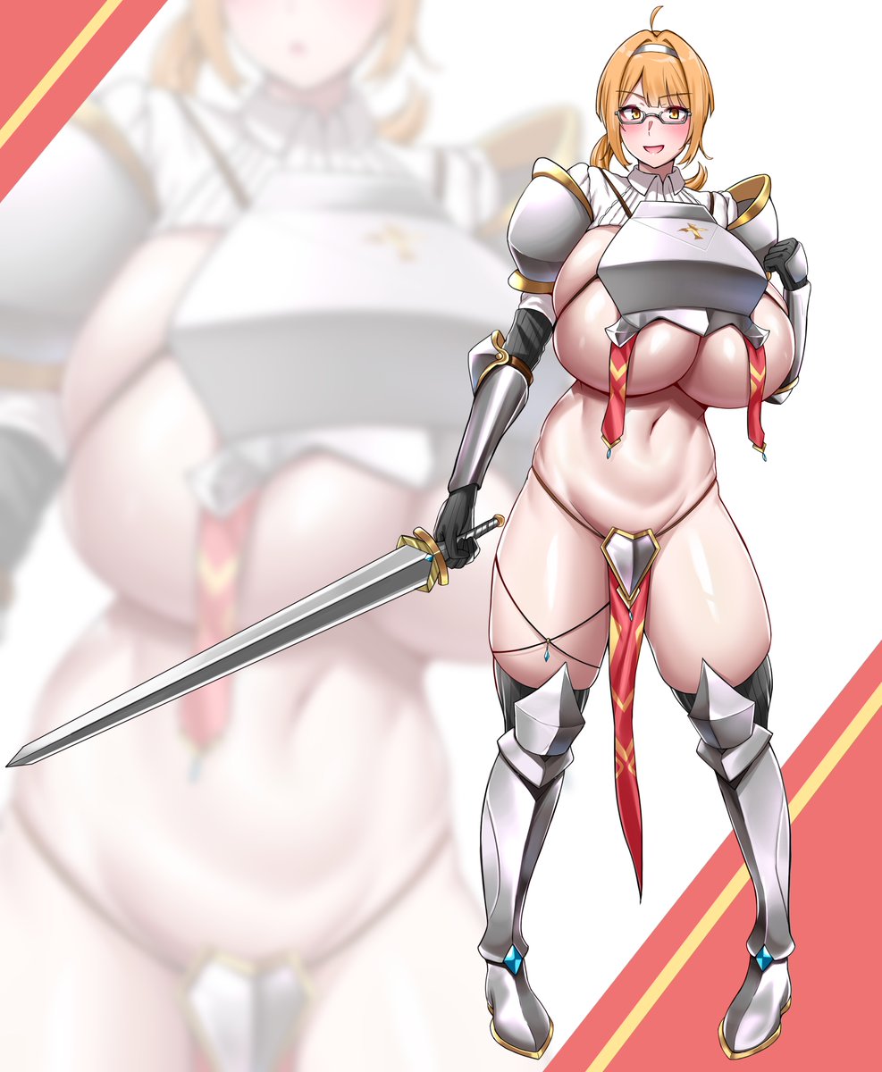 ご依頼いただいたメガネ女騎士【ビキニアーマー】
顔から胸元までは健全な美人なのに全身映すと爆乳どすけべむちむちボディなのだいすき😌 
