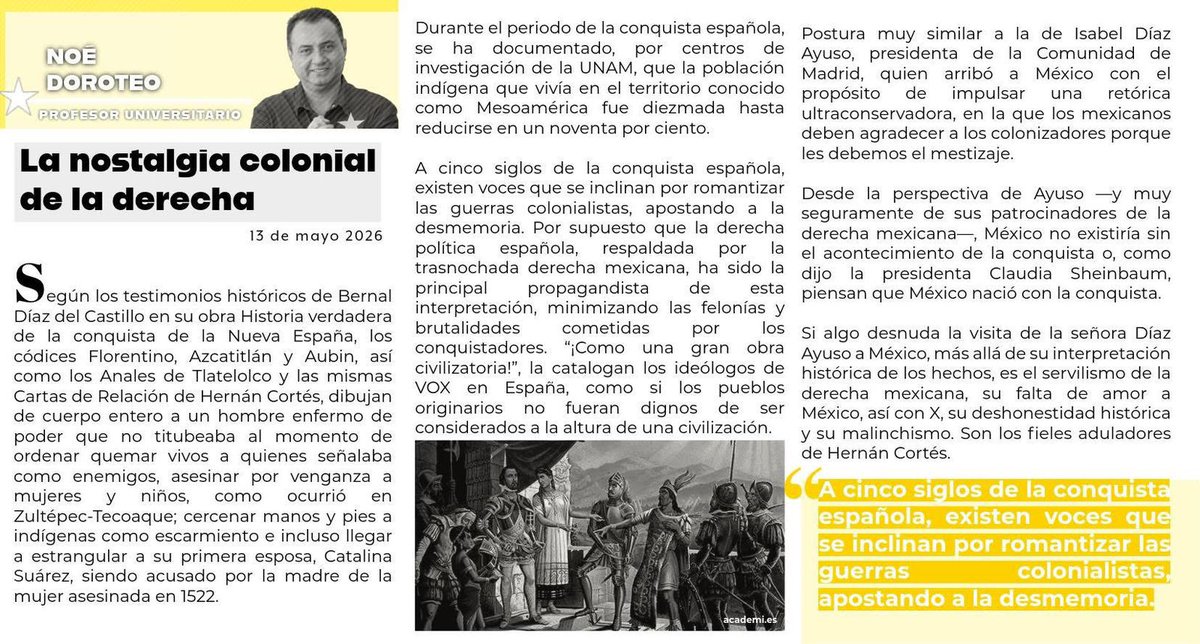Eje_077's tweet photo. La nostalgia colonial de la derecha.
#derecha #mexico #colonial https://t.co/GZY40Qt3Nu