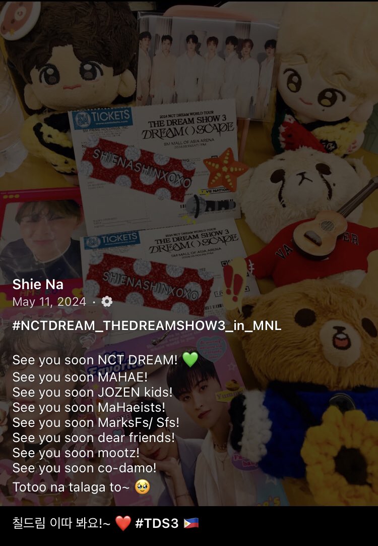 Shienashinxoxo's tweet photo. 2 years ago na pala to?! 🥹
Yung excited ka makita MaHae after makasecure ng good tix ㅠㅠ
#TDS3inManila #TDS3 #memories https://t.co/CuMfP3mJaf