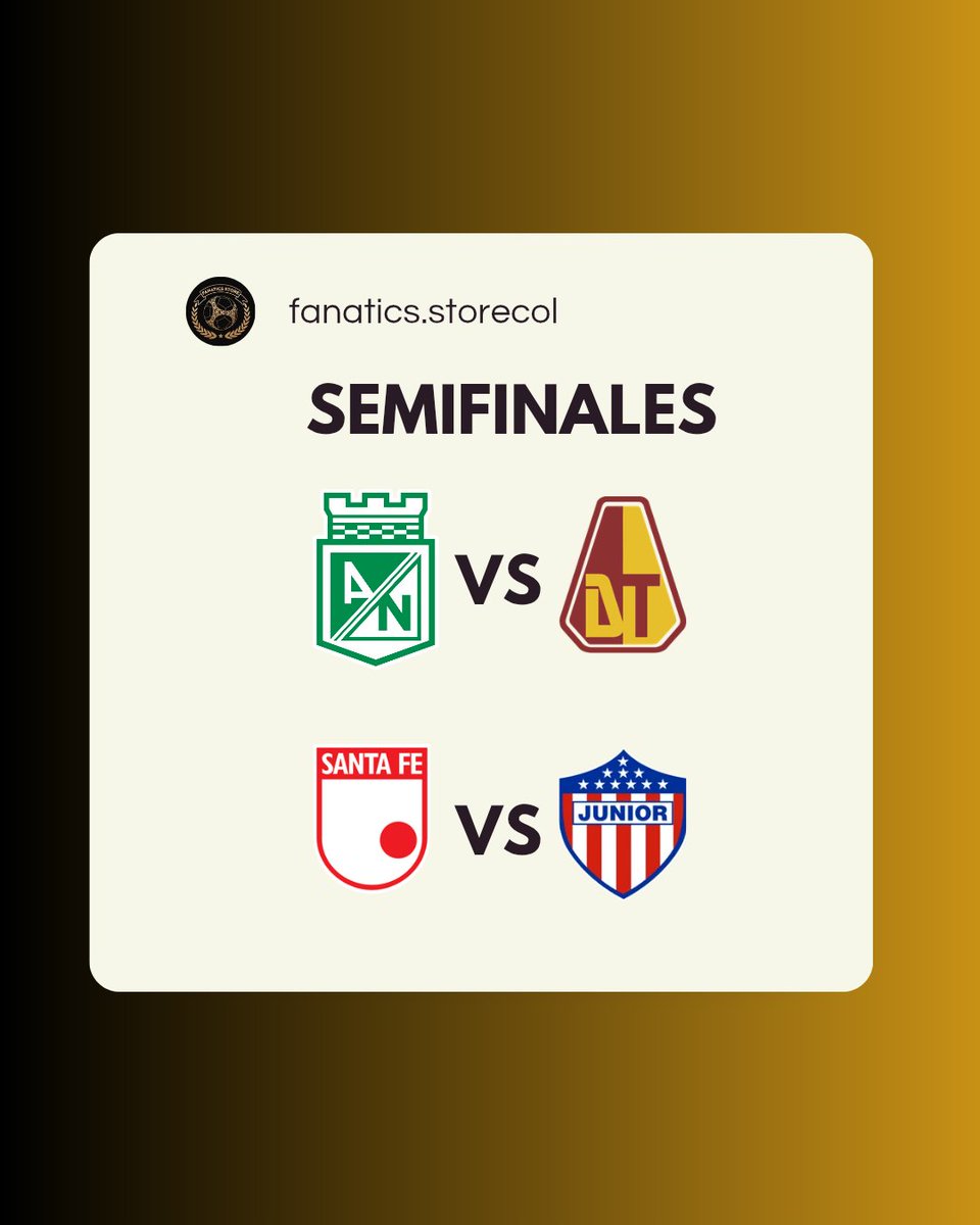 Fanatics_StoreC's tweet photo. Definidos los equipos que se enfrentan en semifinales por un cupo a la final ⚽️💥

#ligabetplay https://t.co/xopJPa45ci