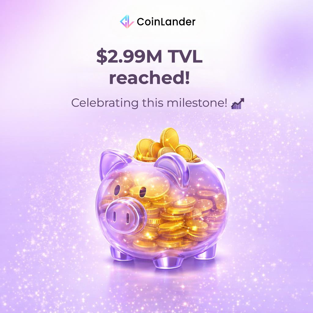 coinlandercom's tweet photo. CoinLander surpasses $2.99M TVL

Steady growth. Real assets. Real yield.

What started with a few tokenized mortgages is now a growing network of real-world cash‑flow on-chain.

No hype.
No casino.
Just RWAs doing what they’re supposed to do.
https://t.co/Z5f1f3XCBJ
#RWA #RWAFi https://t.co/cYzDGJckYW