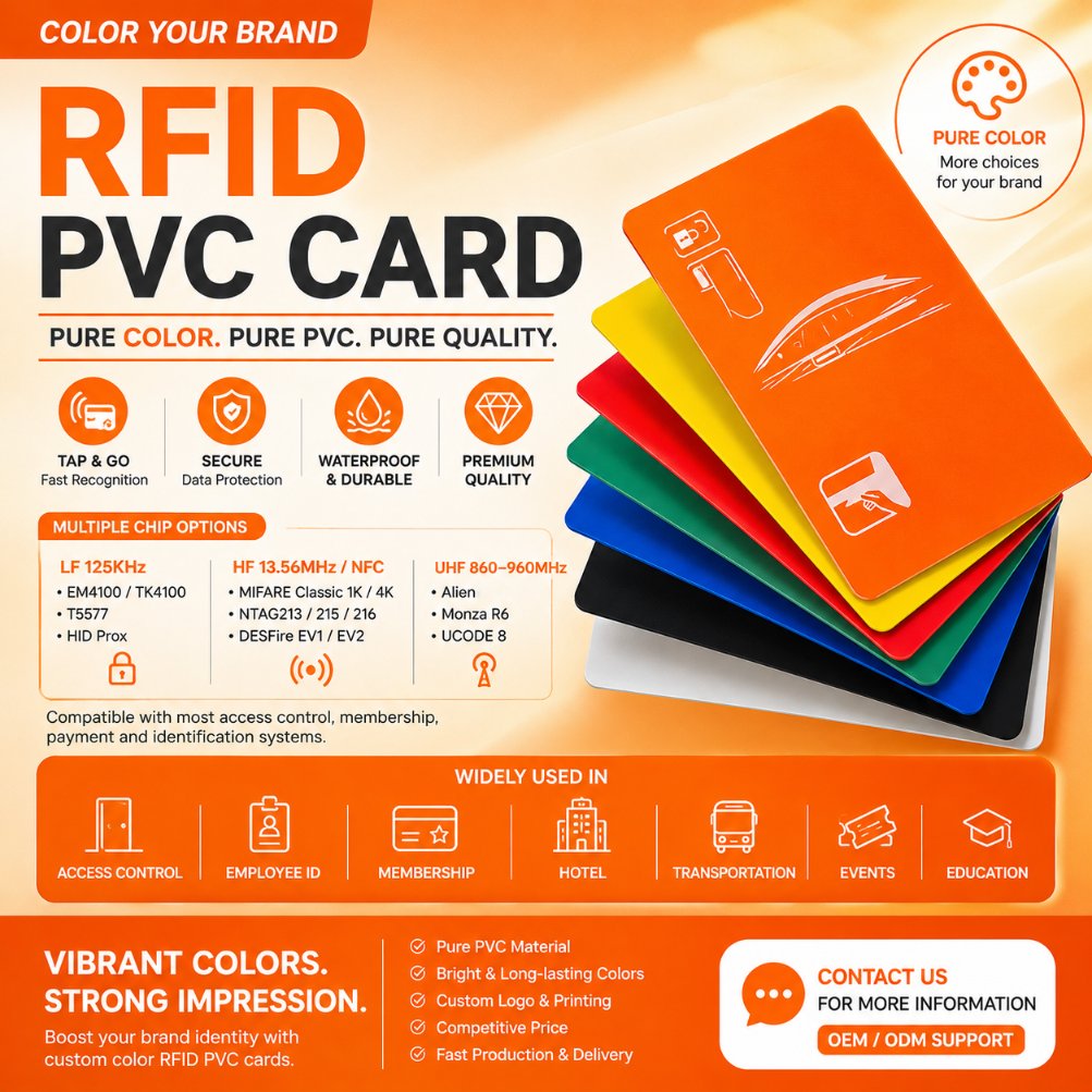 Xinyerfid's tweet photo. Color Meets Smart Technology 🎨💳
Custom RFID PVC Cards designed for:
🔐 Access Control
🏨 Hotel Key Cards
👥 Membership Systems
🏢 Employee ID Cards
✔ Waterproof &amp; durable
✔ Fast RFID response
✔ Fully customizable branding
✔ Wholesale factory pricing
#RFIDCards #SmartCard https://t.co/3lGzdHpBjN