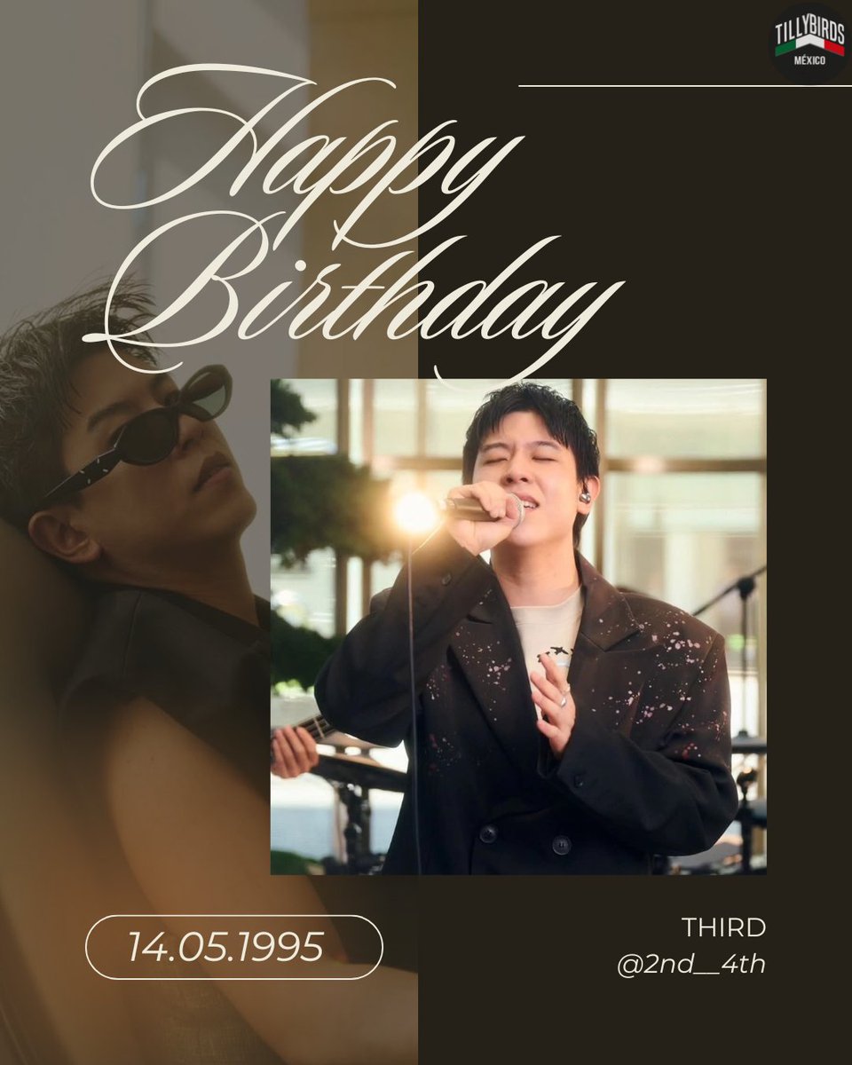 TillyBirdsMX's tweet photo. ¡Feliz cumpleaños a nuestro vocalista favorito! 🥳 

#3rdTillyBirds 
#Happy3rdDay2026 https://t.co/TBwKrUfEGf