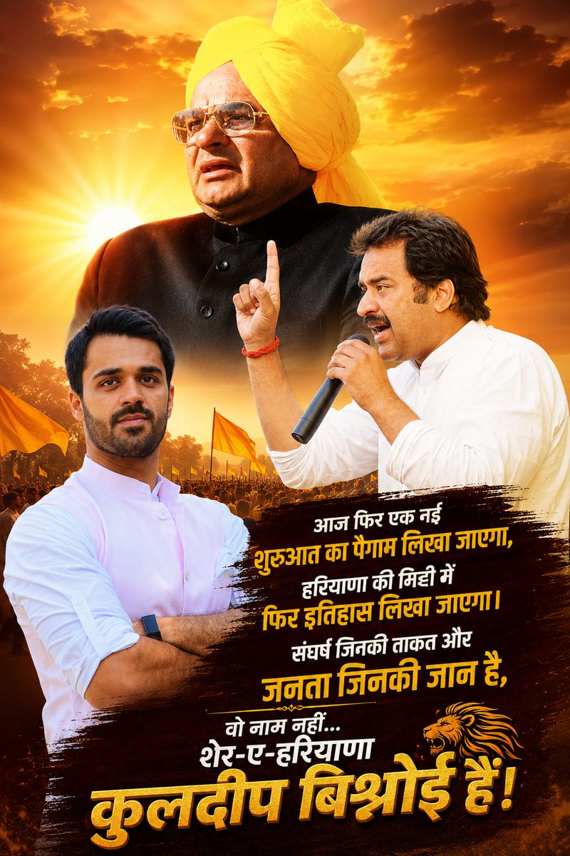 AnilManjhu12's tweet photo. एक नई शुरुआत का पैगाम लिखा जाएगा,
हरियाणा की मिट्टी में फिर इतिहास लिखा जाएगा।
संघर्ष जिनकी ताकत और जनता जिनकी जान है,
वो नाम नहीं… शेर-ए-हरियाणा कुलदीप बिश्नोई हैं।
@bishnoikuldeep 
@bbhavyabishnoi https://t.co/Jvrop0SwLE