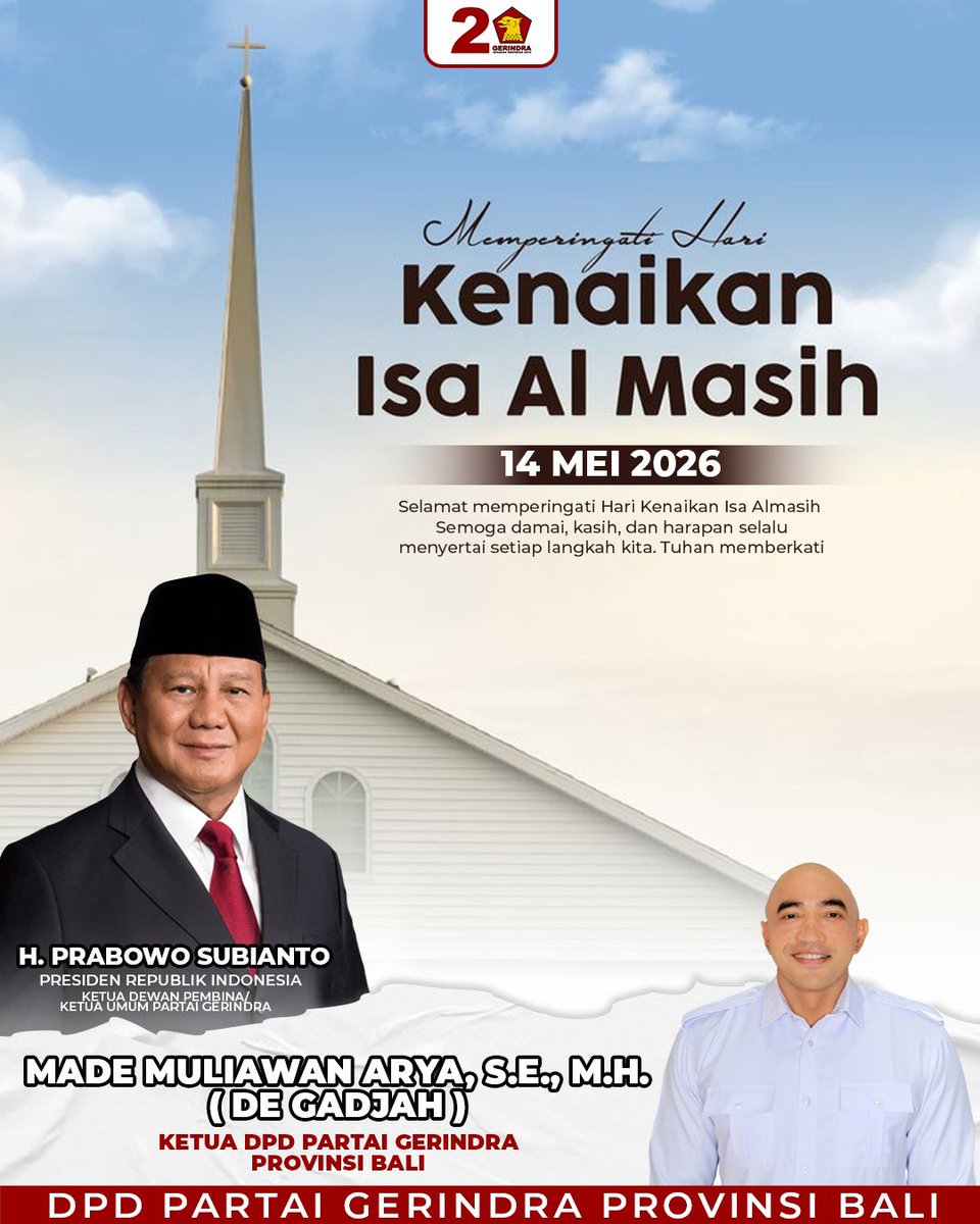 DpdBali's tweet photo. Selamat Memperingati Hari Isa Al Masih😇

Mari rayakan kasih dengan saling menghormati, menjaga toleransi, dan memperkuat semangat gotong royong agar damai selalu hadir di tengah keberagaman.

#gerindra #prabowo #degadjah #hari #isaalmasih https://t.co/NfNGJDMWWk