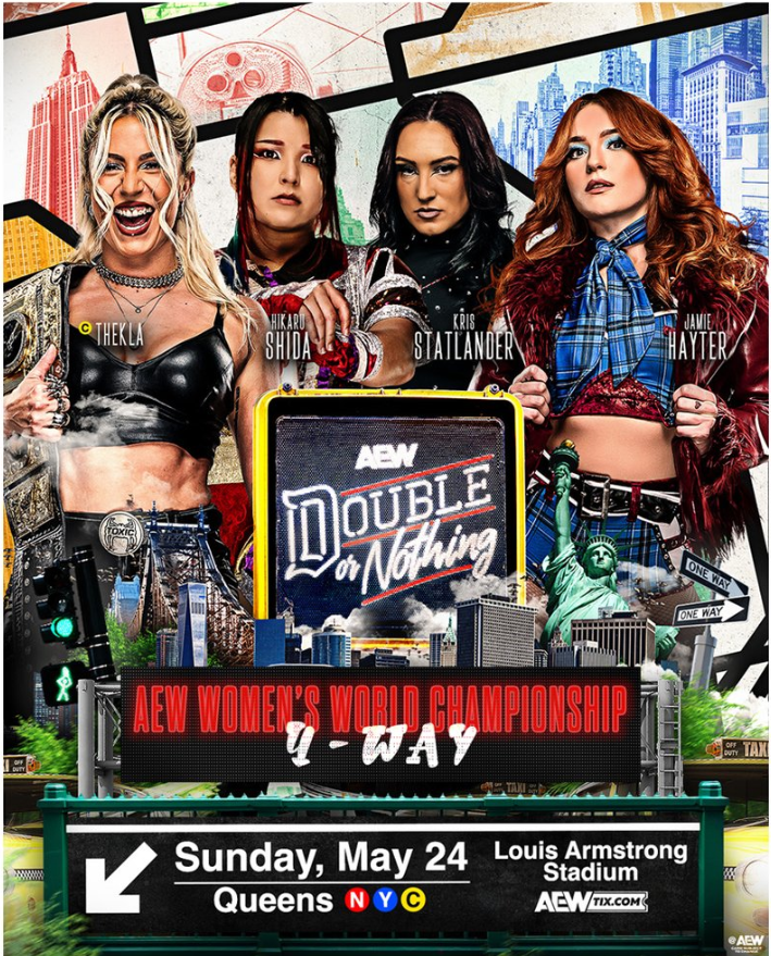CrowDrowsy's tweet photo. Will Thekla be able to overcome Jamie Hayter, Hikaru Shida, and Kris Statlander at AEW Double or Nothing? https://t.co/qPAliU0GYW