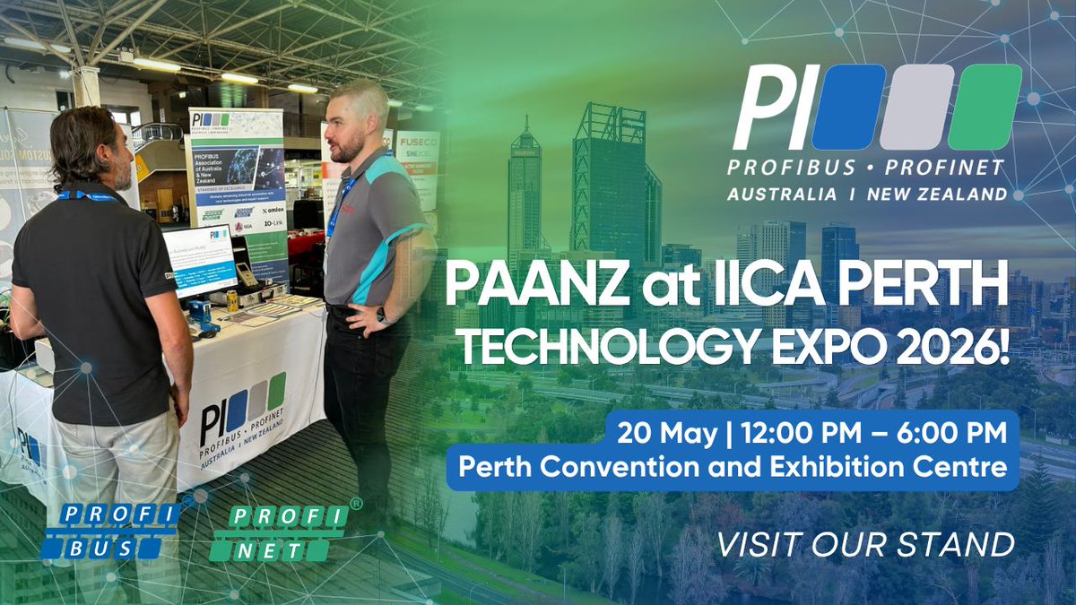 ProfibusN's tweet photo. PAANZ at the IICA Perth Expo!

Explore modern industrial communication, training opportunities, and member solutions with our technical team.

🗓️ Wed, 20 May
🕛 12  – 6 PM
📍 Perth Convention &amp; Exhibition Centre

Sign up here: https://t.co/PWViKpyMQs

#IndustrialAutomation #IIoT https://t.co/e4XGtkN1Mj