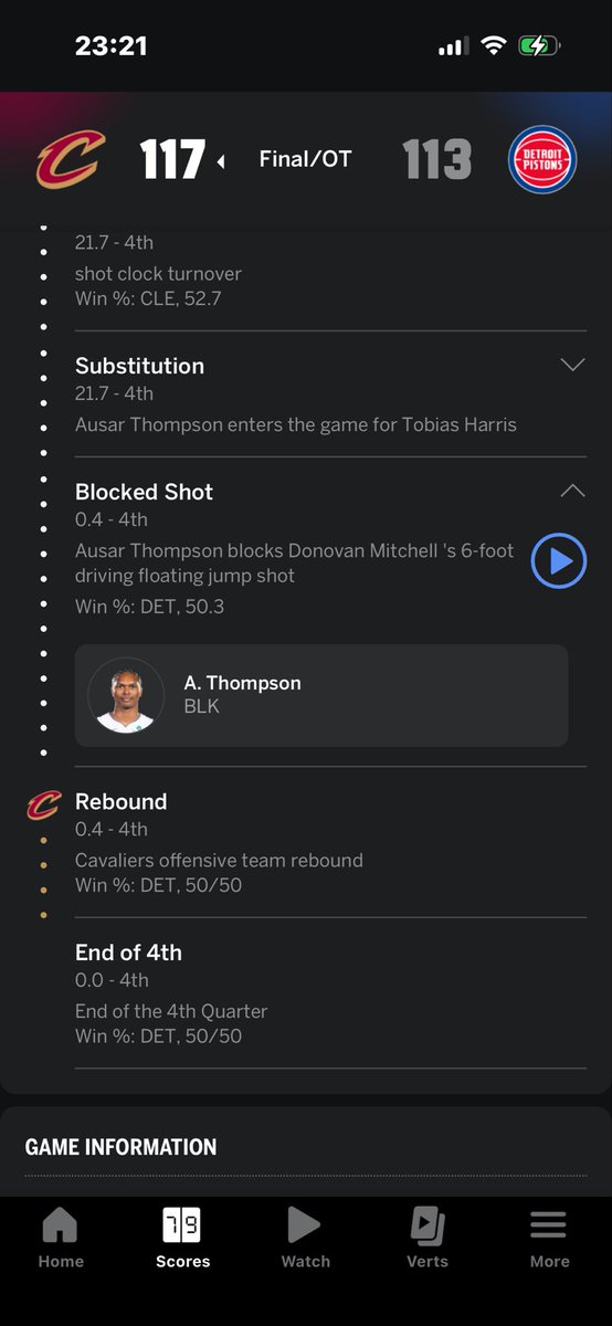 capster169's tweet photo. @nbastats  THIS SHOULD BE AUSAR THOMPSON REBOUND AFTER BLOCK!! NOT CAVS OFTEAM REB. WHATT YALL CRZY https://t.co/FJRqLpqNM0