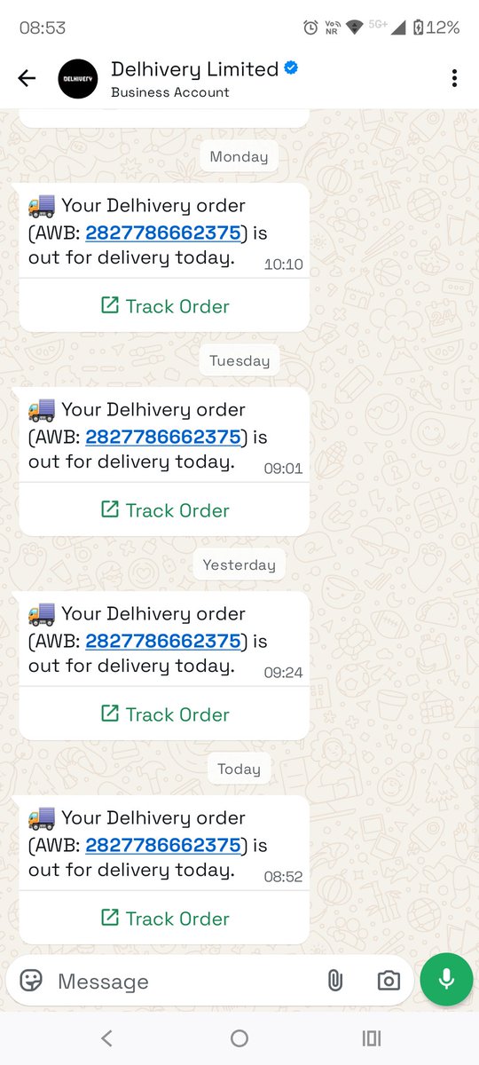 stud_ark10's tweet photo. @help_delhivery And here it goes today as well it's out for delivery today also the consecutive 6th day. https://t.co/uphB6RTAbT