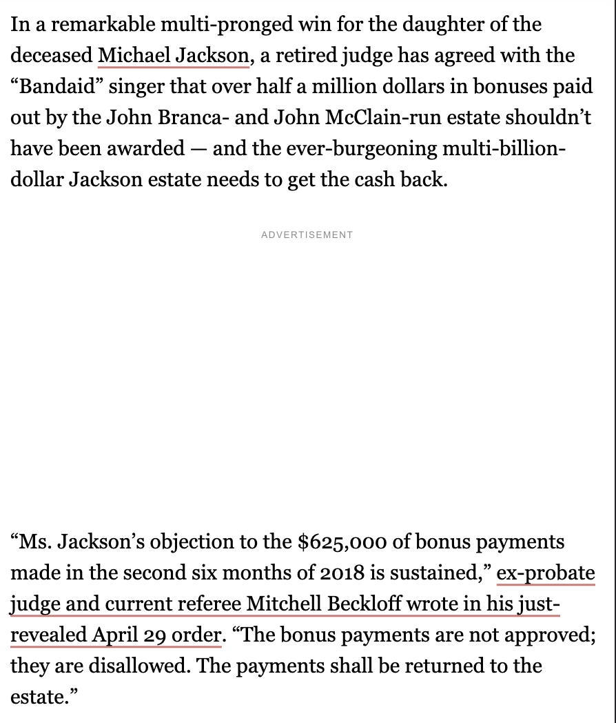ghoulia's tweet photo. Bad news for Jeryll Cohen - she's got to repay the "bonus" she received in 2018 from the executors of Michael Jackson's estate. https://t.co/a0AwvTa0Ml