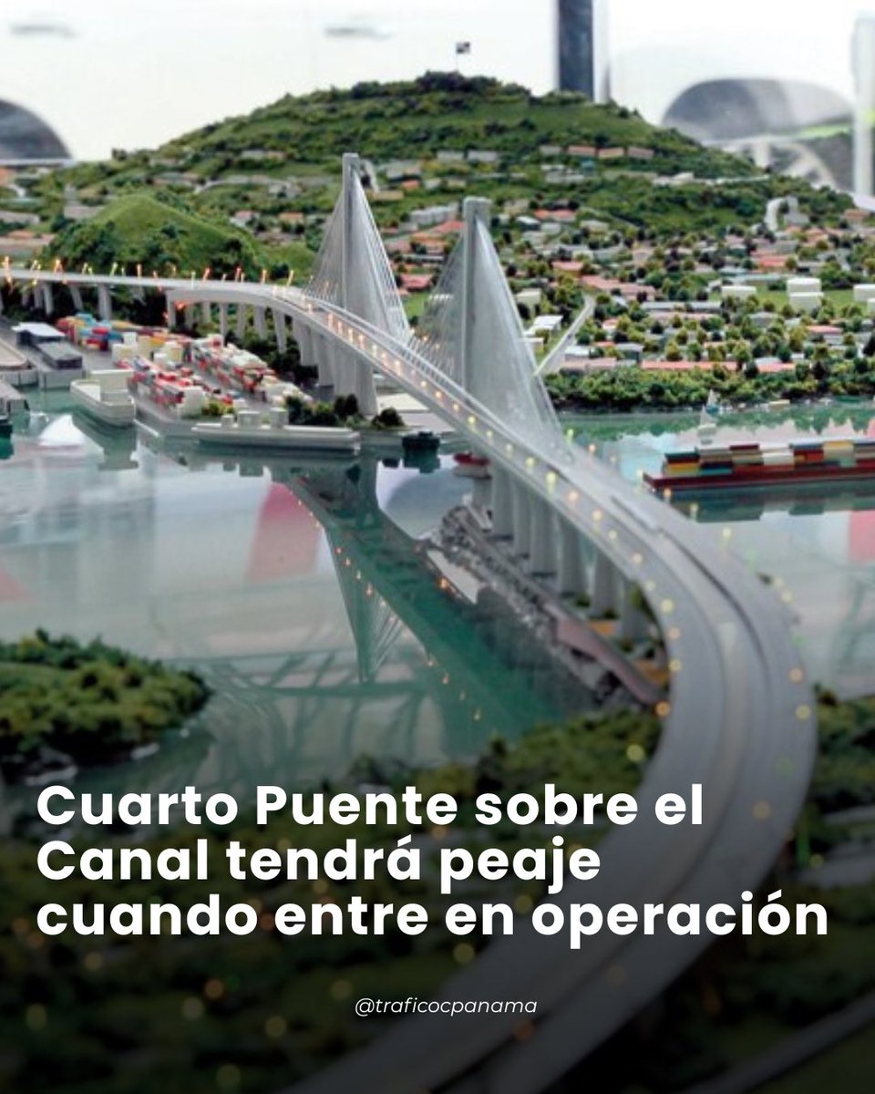 traficocpanama's tweet photo. Los conductores que utilicen el futuro Cuarto Puente sobre el Canal de Panamá deberán pagar peaje una vez la obra entre en funcionamiento, confirmó el asesor técnico del proyecto, Edgar Hernández, durante una entrevista ofrecida a Radio Panamá.

Aunque las autoridades todavía no han definido el monto que deberán pagar los usuarios, se adelantó que el cobro formará parte del esquema operativo de la nueva infraestructura desde su inauguración.

Hernández explicó que los conductores tendrán la opción de elegir entre el Puente de las Américas, el Puente Centenario o el Cuarto Puente, dependiendo de la ruta que deseen utilizar y el costo que estén dispuestos a asumir.

Además, señaló que los fondos recaudados mediante el peaje serán destinados al mantenimiento, monitoreo y seguridad permanente de la estructura, considerada una de las principales obras de infraestructura vial del país.

El Cuarto Puente busca mejorar la conexión entre la ciudad de Panamá y el sector Oeste, una zona que diariamente registra fuerte congestión vehicular debido al crecimiento poblacional y comercial.