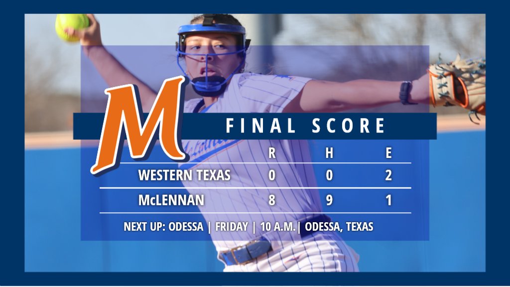 McLennanSports's tweet photo. NO HITTER!!!! Natalie Klenda throws a no hitter as the Highlanders shutout the Western Texas Westerners 8-0 in five innings to advance in the winner's bracket at the NJCAA Southwest District A Championship!

Next up: Odessa, 10 a.m. Friday

#GoLanders | ContinuingTheLegacy https://t.co/WObCG05SzL
