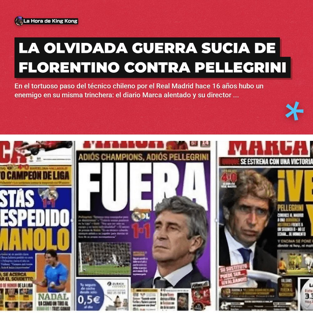 horadekingkong's tweet photo. 🔥 La olvidada guerra sucia de Florentino contra Pellegrini

👉 Léela completa en el siguente link:

#ManuelPellegrini #Betis #RealMadrid #FlorentinoPérez #JoséMourinho #DiarioMarca #EduardoInda #LaHoradeKingKong https://t.co/LbpeHofxJs