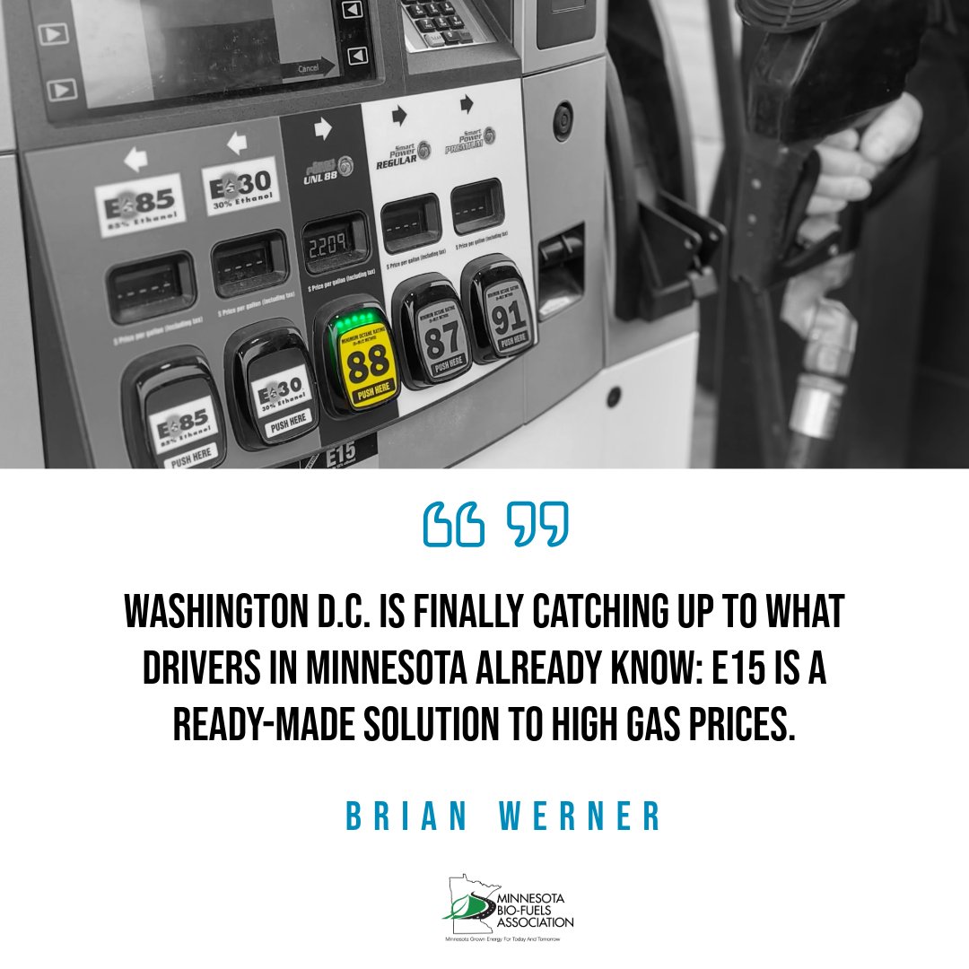 MNBiofuels's tweet photo. Read the statement from Minnesota Bio-Fuels Executive Director @MnBiofuelBrian on the passage of H.R. 1346, the Nationwide Consumer and Fuel Retailer Choice Act, which allows for nationwide year-round E15 access: https://t.co/IiFLO7QIJH https://t.co/dwSt432BMX