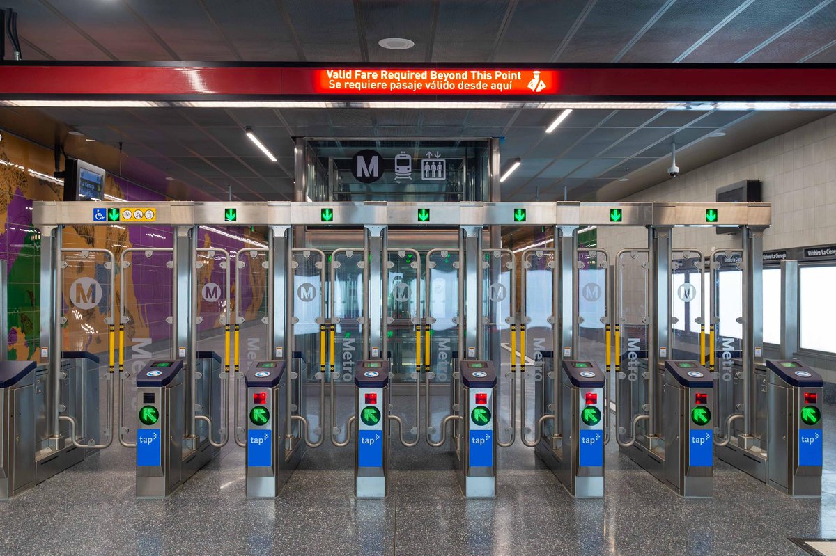 metrolosangeles's tweet photo. 🟣 Heads up, D Line riders: Wilshire/La Cienega Station is now part of TAP-to-Exit 

❗ Riders must TAP when entering &amp; exiting

🎟️ You won’t be charged twice-tapping confirms payment 

😀 Why? Better safety, less loitering &amp; fewer incidents

🚇  Your fares support public transit https://t.co/tIJyvSL2Uz