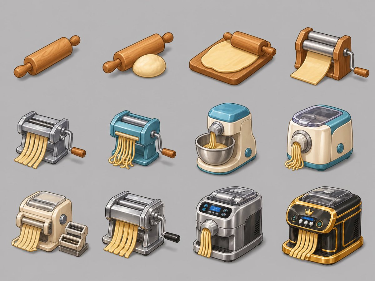Pasta Maker Evolution Sprite Sheet
