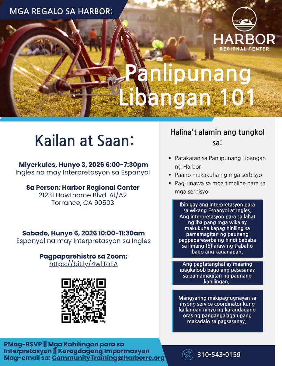 HarborRC's tweet photo. Join Harbor to learn more about Social Recreation services. Spanish interpretation will be available. Interpretation for all other languages is available by request with at least five (5) business days notice. https://t.co/bKiMXkMNFa