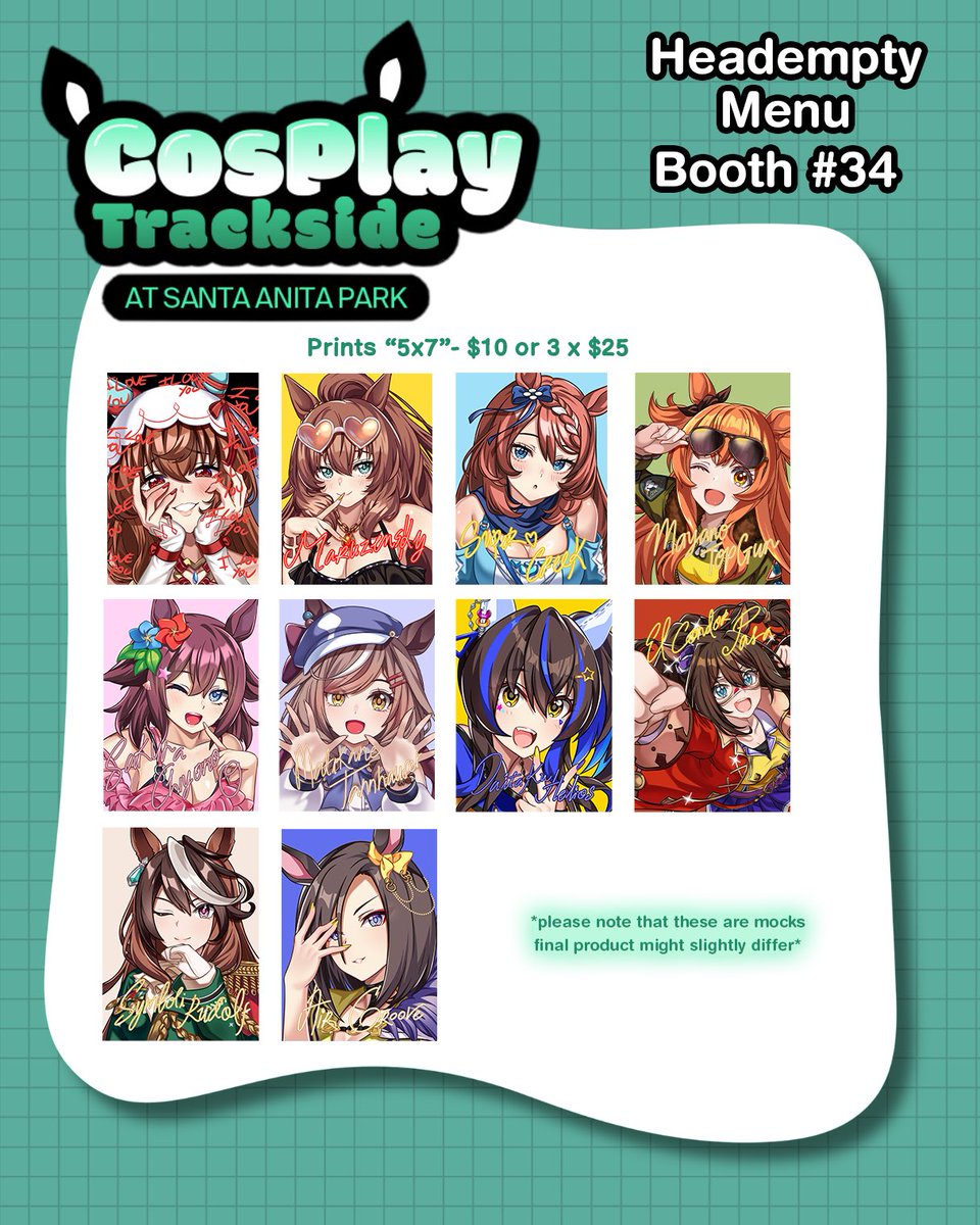 heademptybot's tweet photo. Ya-hō! ✨ We’re super excited to be a part of Cosplay Trackside this weekend at @santaanitapark! 🫶 Here’s a little glimpse at some of the goodies we’ll have available ^^
Please note that quantities are limited for each item! We are Booth #34! https://t.co/xHcpb4oj9n