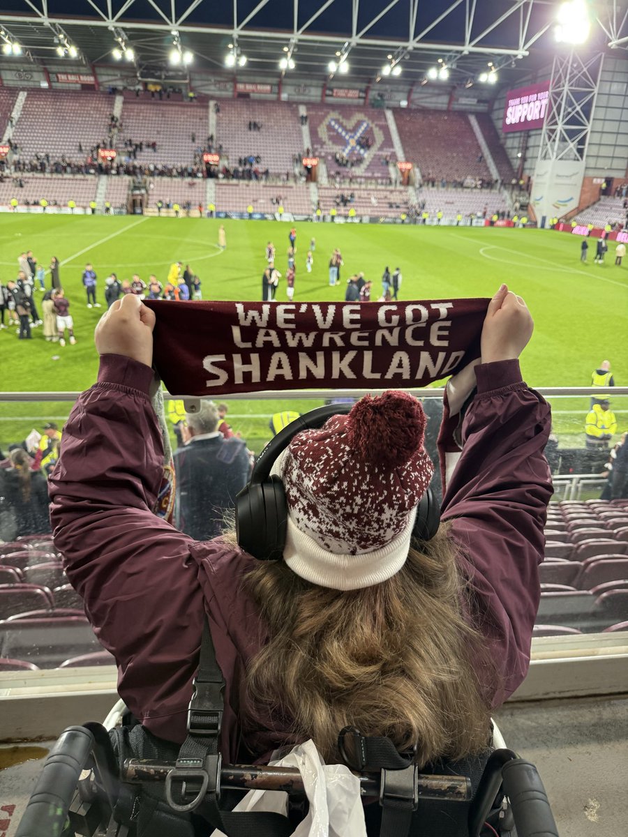 SmithJint's tweet photo. Last home game of the season, one to go. Undefeated at Tynecastle all season 🇱🇻🇱🇻🇱🇻🇱🇻 #believe #jamtarts #Shankland @JamTarts https://t.co/PGCgHEcVoE