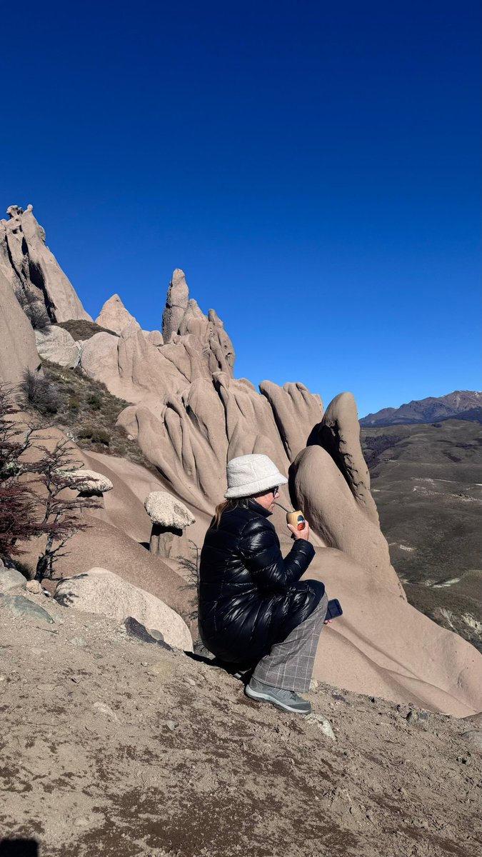 GracielaCamano's tweet photo. #LaBuitrera, hacia la zona de #Ñirihuau arriba, en transición e/ bosque andino y estepa #Bariloche
Te sorprende una geografía muy distinta: cañadones, coirones, paredones rocosos y formaciones moldeadas por siglos de viento. Ahí los cóndores y las águilas moras surcan los cielos otoñales.
Una transición geológica fascinante e/ la Cordillera Andina húmeda y la vieja Patagonia esteparia. Y ahí aparece algo clave: muchas de las montañas y paredones no son “jóvenes”, son el resultado de varias historias geológicas superpuestas.
Es una formación asociada al llamado
Complejo volcánico andino-patagónico
y particularmente a unidades vinculadas al
#GrupoNahuelHuapi #FormaciónVentana #FormaciónÑirihuau
Que contienen tobas volcánicas, cenizas consolidadas, areniscas, conglomerados y derrames volcánicos.
Cuando miras ese paisaje ves formaciones del Mioceno aprox e/23 y 5 millones de años.
Cuando estás parado ahí arriba, en realidad está viendo el choque entre dos Patagonias, geologicamente, una frontera; visualmente un paraíso secreto…
