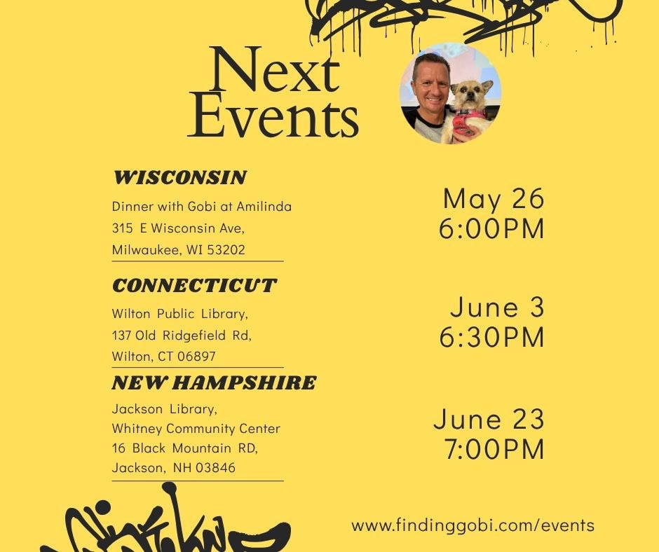 findinggobi's tweet photo. Next stop Wisconsin, Connecticut &amp; New Hampshire 😃

More info and more events at https://t.co/Jol5p8E5s9 https://t.co/4pjQyXa2Pm
